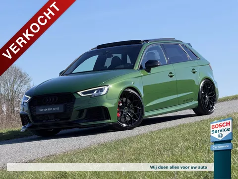 Audi Rs3 2.5 TFSI 400PK Quattro / Pano / Grail Exhaust / Sonoma Green / Carbon / Schaalstoelen / Virtual Cockpit / B&O / 19* Wheelforces / HPerformance Intake